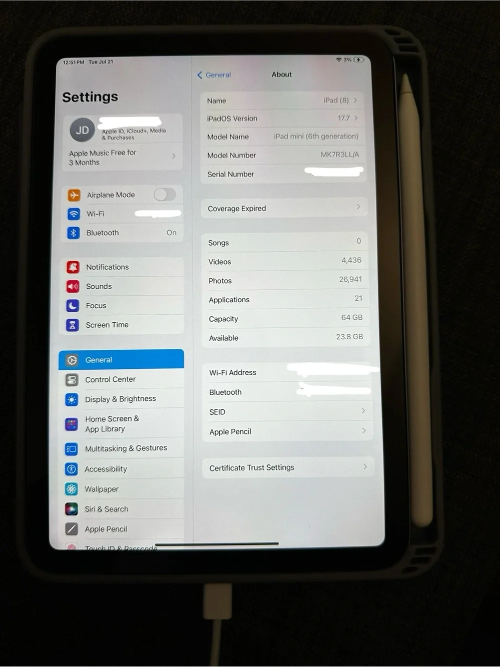 Ipad mini 6th gen and 2nd gen Apple pencil